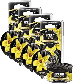 Areon Akb16-4 Ken Car Air Freshener - Vanilla 1.23 Ounce Pack Of 4 Black