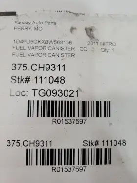 6749504 Dodge Used Vapor Canister Fits 2011 Nitro Grade A