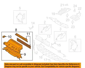 Cj5z8475d Ford Oem 2013 Escape Radiator Support Splash Shields-shutter