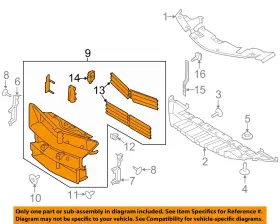 Ej7z8475a Ford Oem 15-18 Mkc Radiator Support Splash Shields-shutter