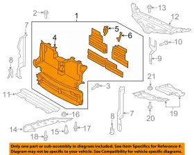 Fa1z8475c Ford Oem 16-18 Mkx Radiator Support Under Cover Splash Shields-shutter