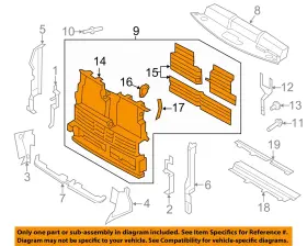 Ft4z8475b Ford Oem 15-18 Edge Radiator Support Air Deflector-shutter