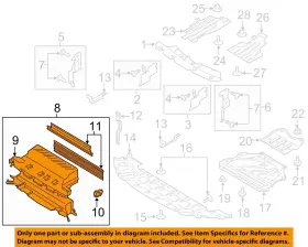 Gv4z8475a Ford Oem 17-19 Escape Radiator Support Splash Shields-shutter