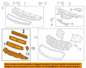 94525972 Gm Oem 15-16 Cruze Limited Grille Components-shutter