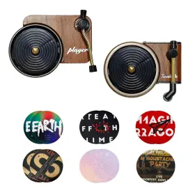 Kvaey-3909ca Kvaey 2 Pcs Car Air Fresheners Vent Clips Retro Style Record Neutral/earthy