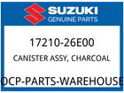 Suzuki Oem Part 17210-26E00 Canister Assy Charcoal New. Price: $317.39.