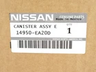 Genuine Oem Nissan 14950-EA20D Evaporative Emission Charcoal Canister New. Price: $127.64.
