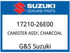 Suzuki Oem Part 17210-26E00 Canister Assy Charcoal New. Price: $317.39.