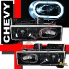 88-98 Chevy Gmc Suburban Tahoe 1500 2500 Yukon Halo Headlights Black Rh + Lh New. Price: $118.45.